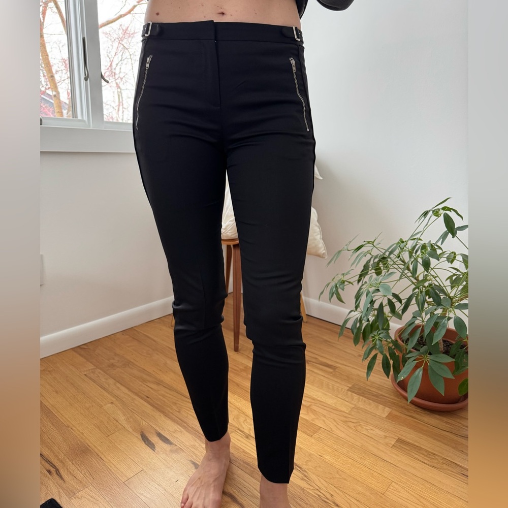 The Kooples Black Skinny Trousers with Zipper Detail